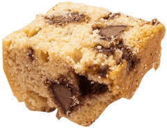 Single piece of Wandel's chocolate chip and cinnamon sugar cookie bite