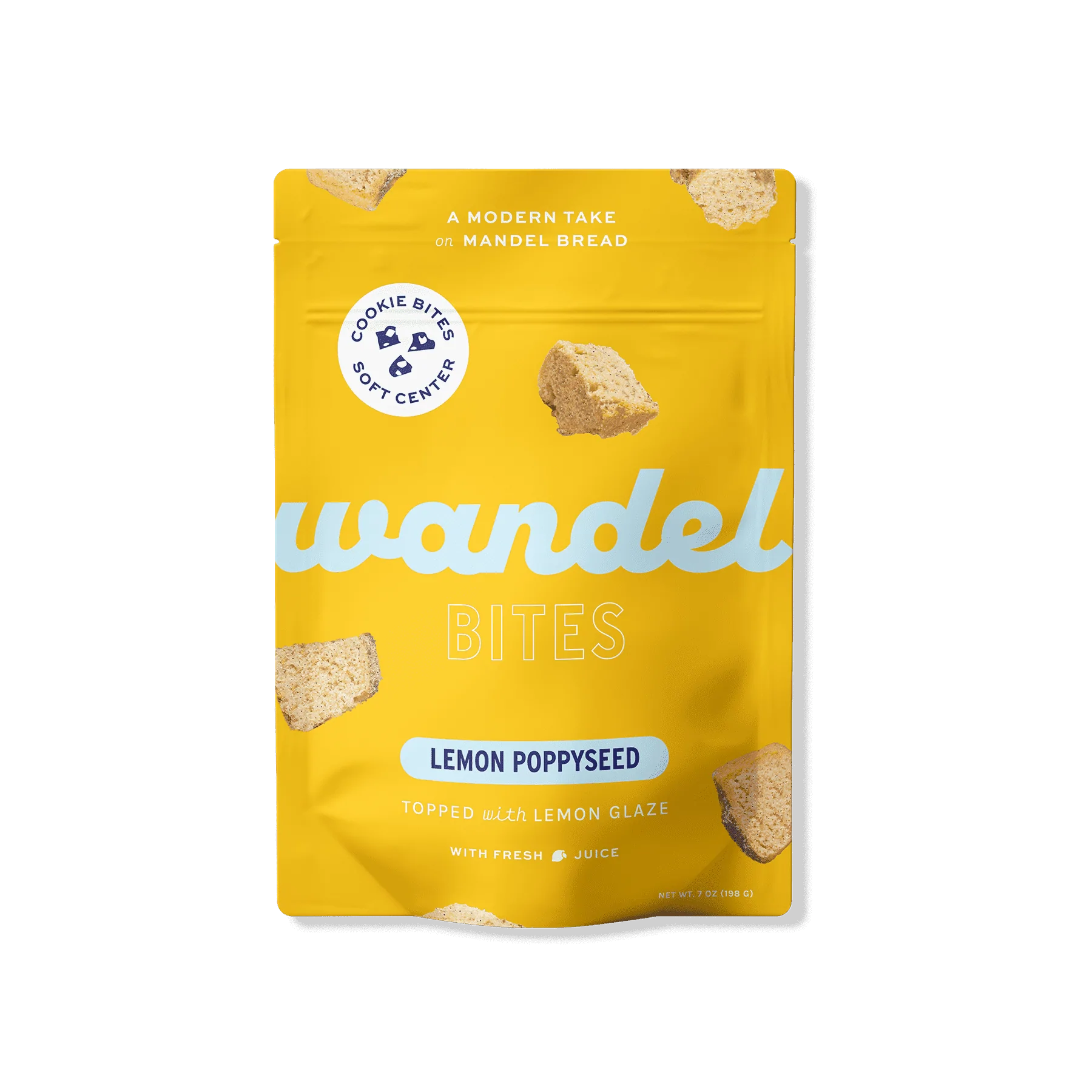Front packaging of Wandel Lemon Poppyseed cookie bites